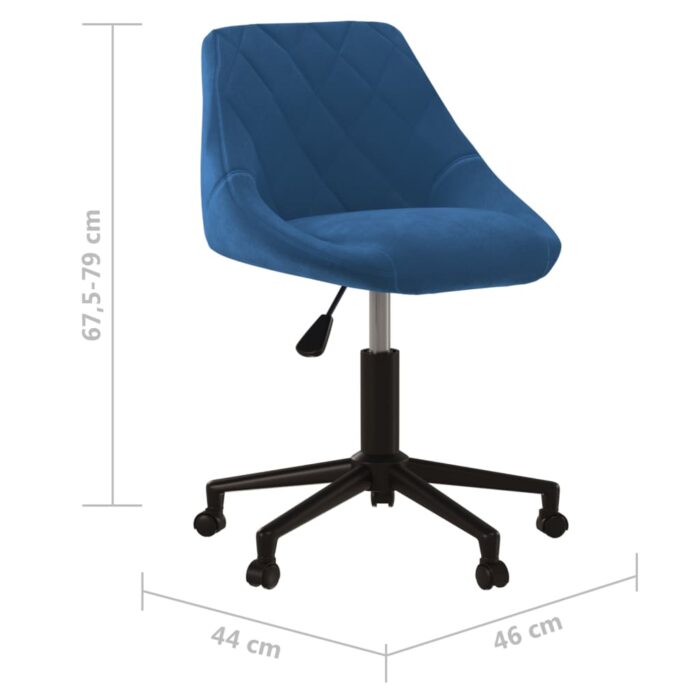 Chaise pivotante de bureau Bleu Velours – Image 6