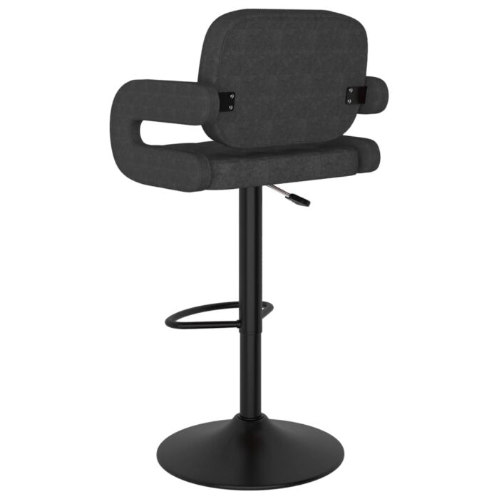 Tabourets de bar lot de 2 gris foncé tissu – Image 4