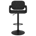 Tabourets de bar lot de 2 noir tissu – Image 2