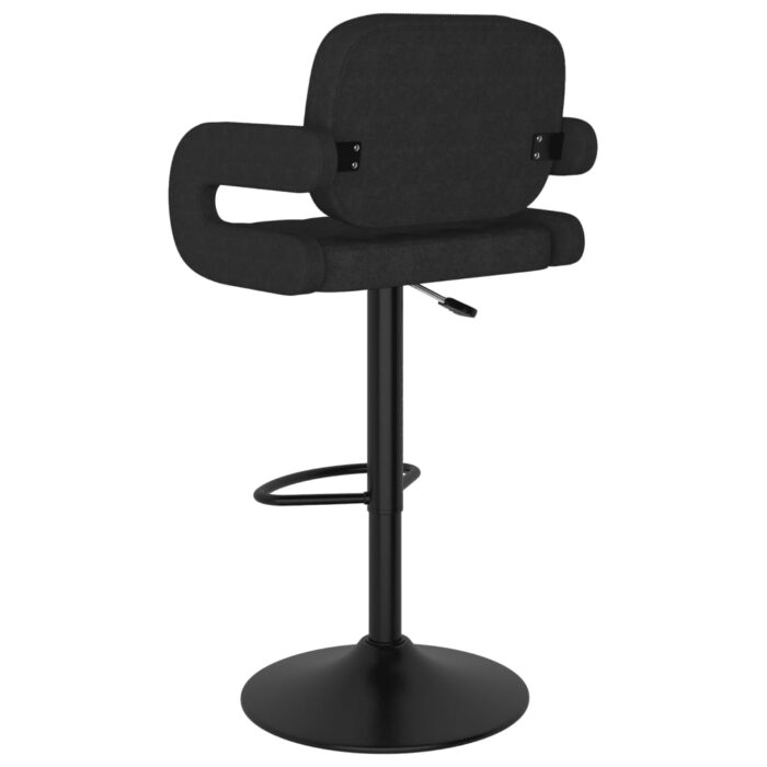 Tabourets de bar lot de 2 noir tissu – Image 4