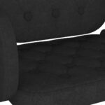 Tabourets de bar lot de 2 noir tissu – Image 7