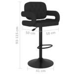 Tabourets de bar lot de 2 noir tissu – Image 8