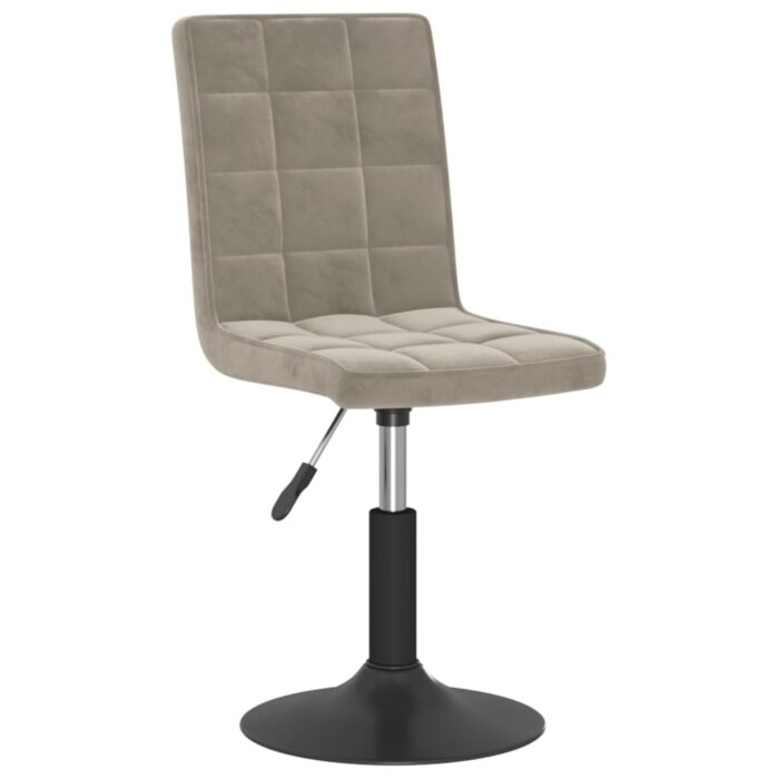 Chaises pivotantes à manger lot de 2 gris clair velours – Image 2