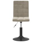 Chaises pivotantes à manger lot de 2 gris clair velours – Image 3