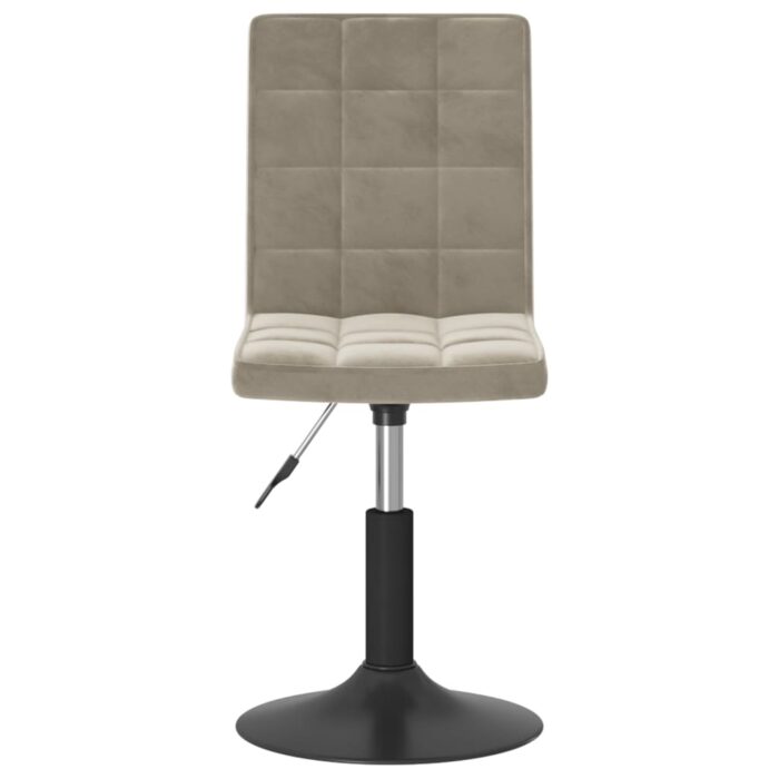 Chaises pivotantes à manger lot de 2 gris clair velours – Image 3