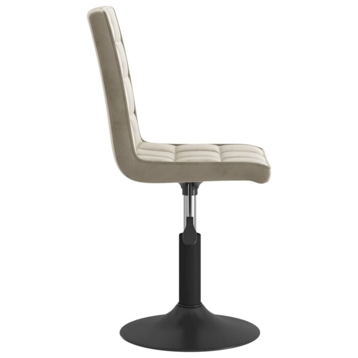 Chaises pivotantes à manger lot de 2 gris clair velours – Image 4