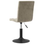 Chaises pivotantes à manger lot de 2 gris clair velours – Image 5