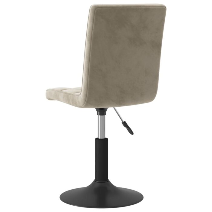 Chaises pivotantes à manger lot de 2 gris clair velours – Image 5