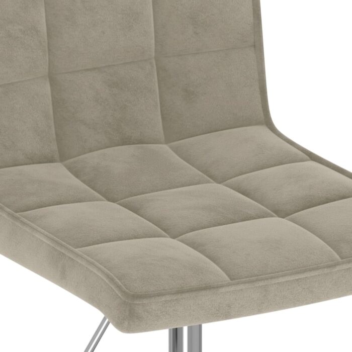 Chaises pivotantes à manger lot de 2 gris clair velours – Image 7