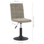 Chaises pivotantes à manger lot de 2 gris clair velours – Image 8