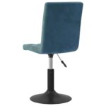 Chaises pivotantes à manger lot de 2 bleu velours – Image 5