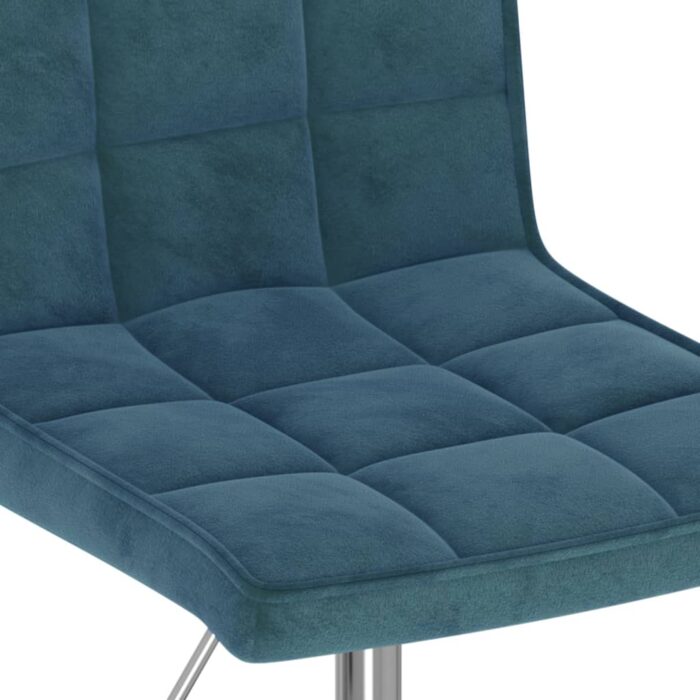 Chaises pivotantes à manger lot de 2 bleu velours – Image 7