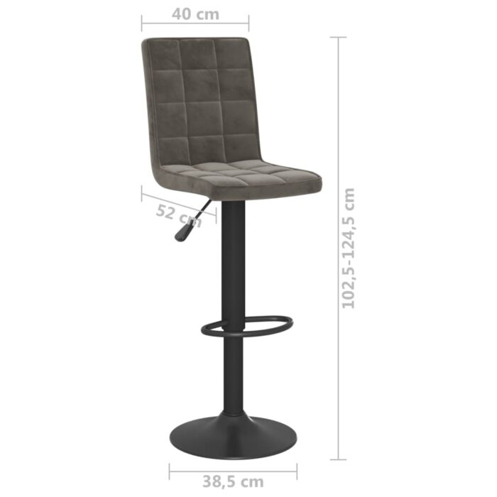 Tabouret de bar Gris foncé Velours – Image 7