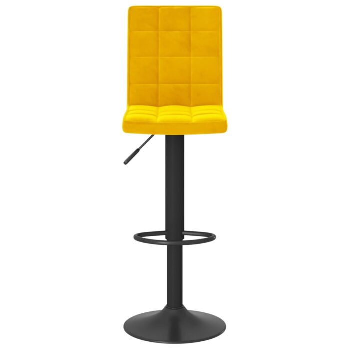 Tabouret de bar Jaune moutarde Velours – Image 2