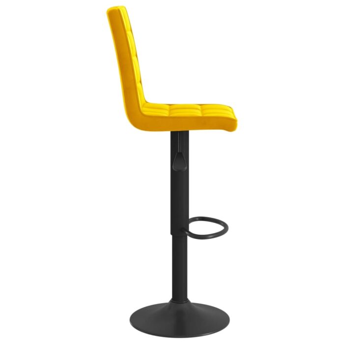 Tabouret de bar Jaune moutarde Velours – Image 3