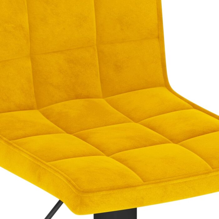 Tabouret de bar Jaune moutarde Velours – Image 6