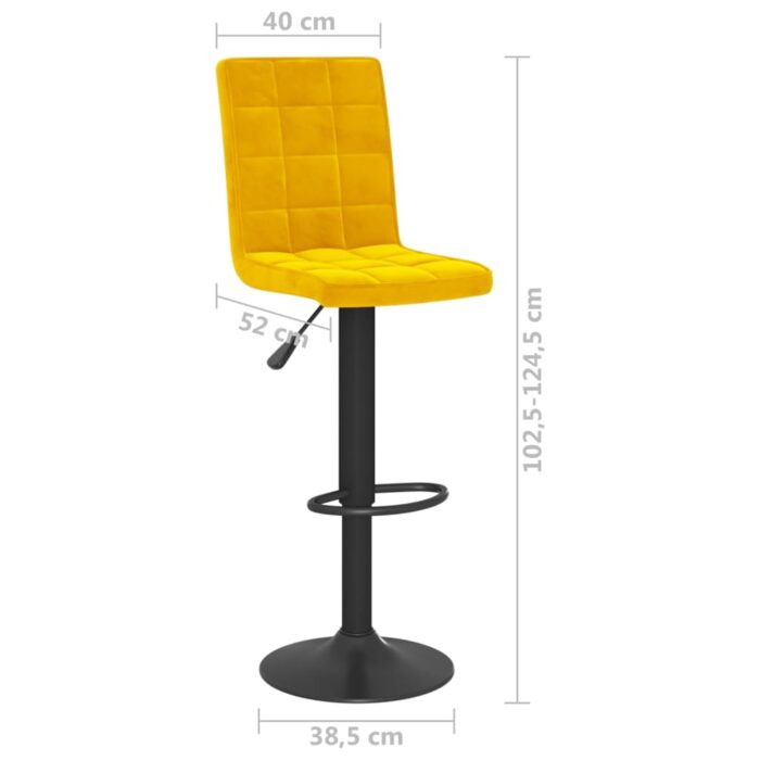 Tabouret de bar Jaune moutarde Velours – Image 7