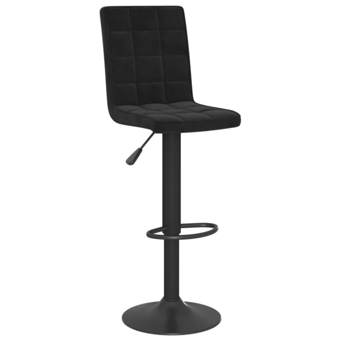 Tabourets de bar lot de 2 noir velours – Image 2