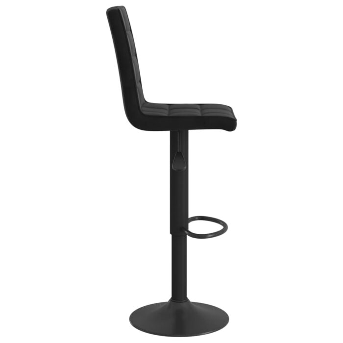 Tabourets de bar lot de 2 noir velours – Image 4