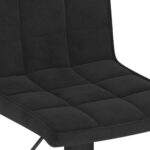 Tabourets de bar lot de 2 noir velours – Image 7