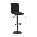 Tabourets de bar lot de 2 noir velours – Image 8