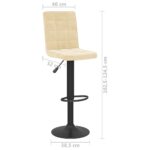 Tabourets de bar lot de 2 crème velours – Image 8