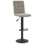 Tabourets de bar lot de 2 gris clair velours – Image 2