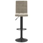 Tabourets de bar lot de 2 gris clair velours – Image 3