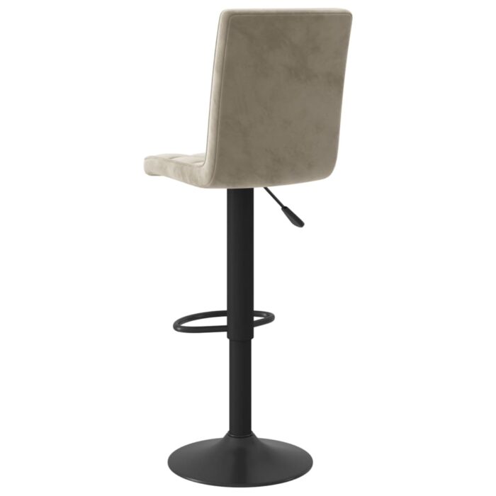 Tabourets de bar lot de 2 gris clair velours – Image 5