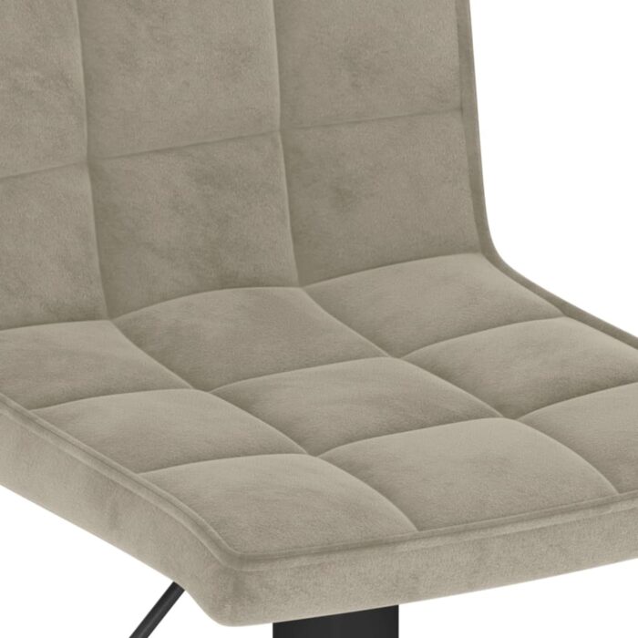 Tabourets de bar lot de 2 gris clair velours – Image 7