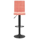 Tabourets de bar lot de 2 rose velours – Image 3