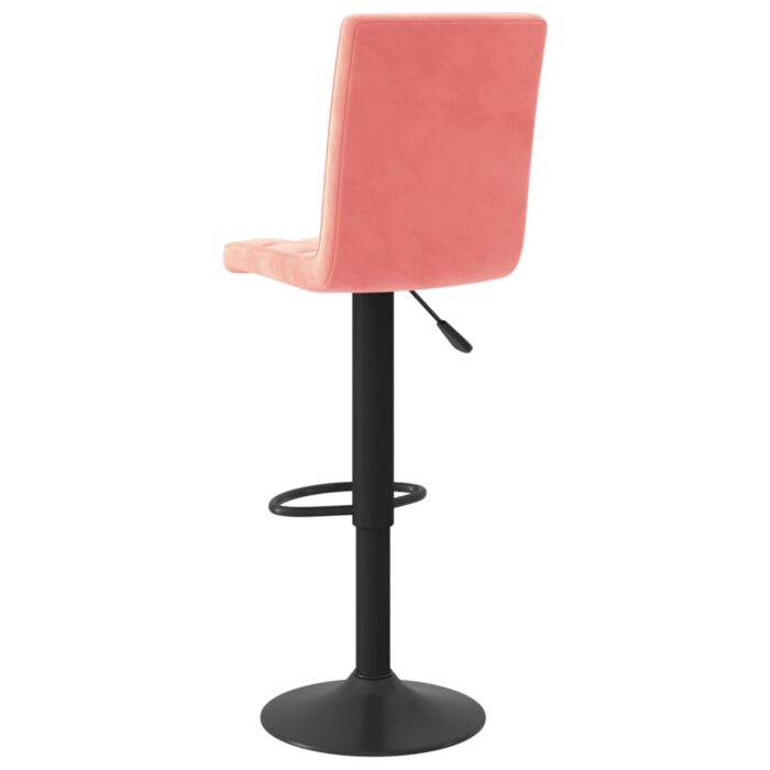 Tabourets de bar lot de 2 rose velours – Image 5