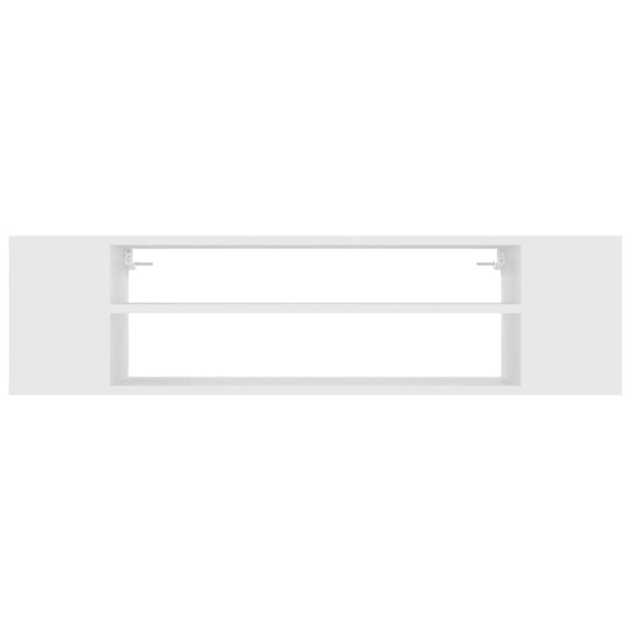 Meuble TV suspendu Blanc 100x30x26,5 cm Bois d’ingénierie – Image 2