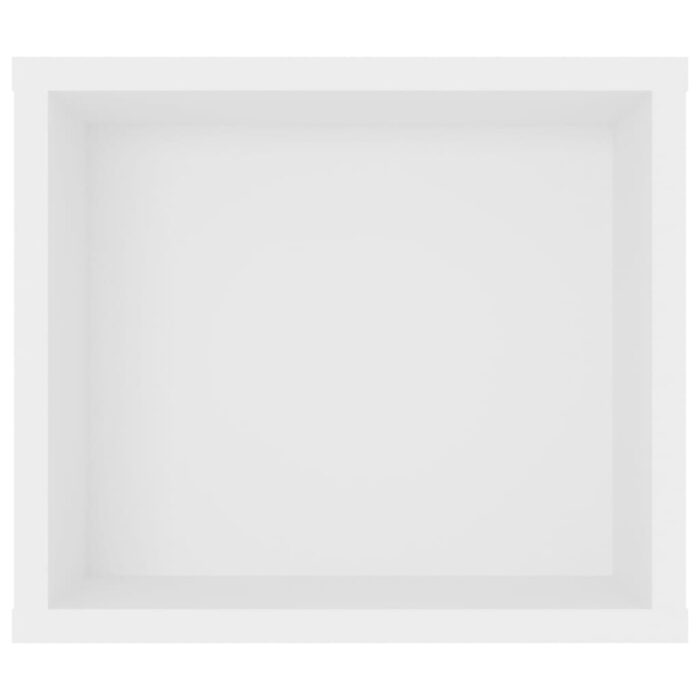 Meuble TV suspendu Blanc 100x30x26,5 cm Bois d’ingénierie – Image 3