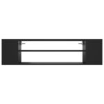 Meuble TV suspendu Noir 100x30x26,5 cm Bois d’ingénierie – Image 2