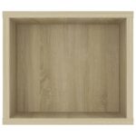 Meuble TV suspendu Chêne sonoma 100x30x26,5 cm Bois ingénierie – Image 3