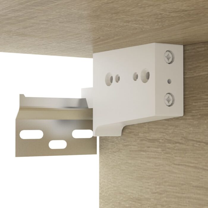 Meuble TV suspendu Chêne sonoma 100x30x26,5 cm Bois ingénierie – Image 4