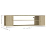 Meuble TV suspendu Chêne sonoma 100x30x26,5 cm Bois ingénierie – Image 5