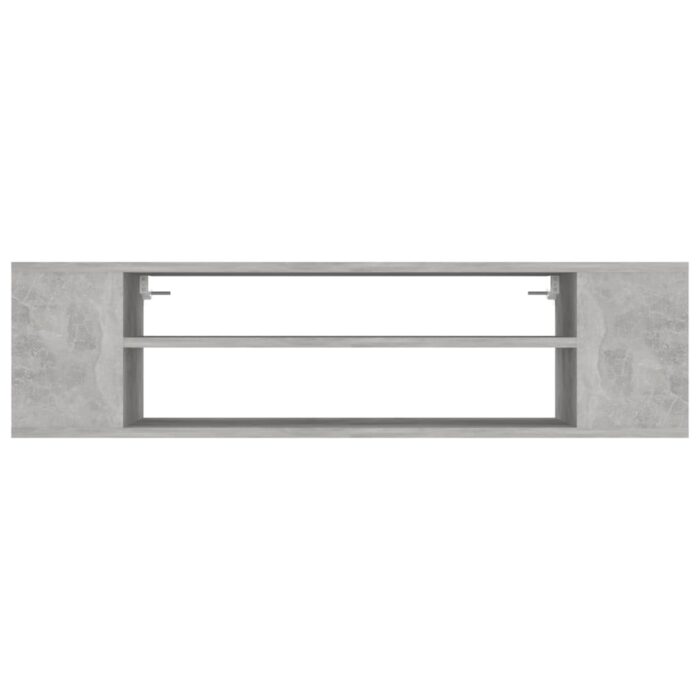 Meuble TV suspendu Gris béton 100x30x26,5 cm Bois d’ingénierie – Image 2