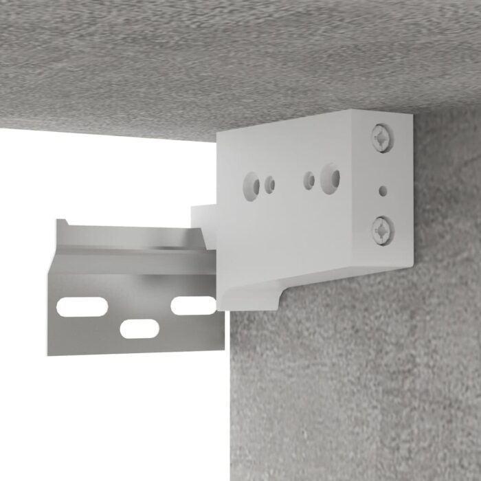 Meuble TV suspendu Gris béton 100x30x26,5 cm Bois d’ingénierie – Image 4