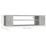 Meuble TV suspendu Gris béton 100x30x26,5 cm Bois d’ingénierie – Image 5