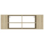 Meuble TV mural Chêne sonoma 102x35x35 cm Bois d’ingénierie – Image 2
