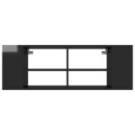 Meuble TV mural Noir brillant 102x35x35 cm Bois d’ingénierie – Image 2