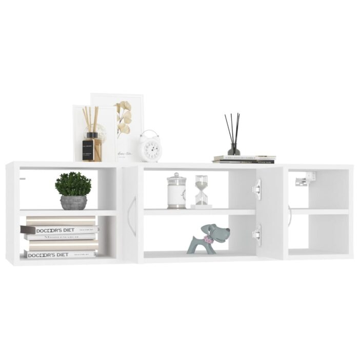 Étagère murale Blanc 102x30x29 cm Bois d’ingénierie – Image 2