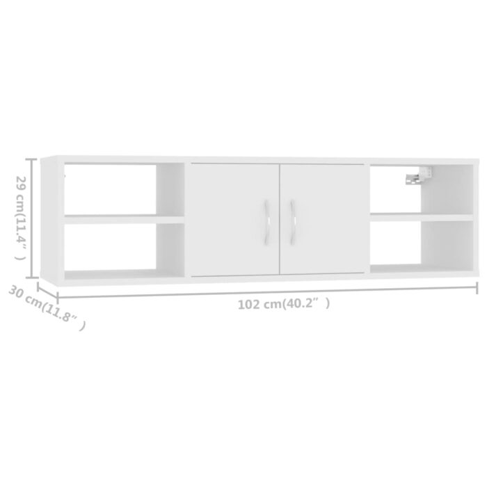 Étagère murale Blanc 102x30x29 cm Bois d’ingénierie – Image 6