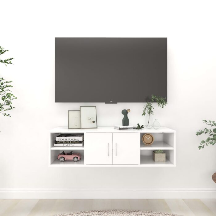 Étagère murale Blanc 102x30x29 cm Bois d’ingénierie – Image 1