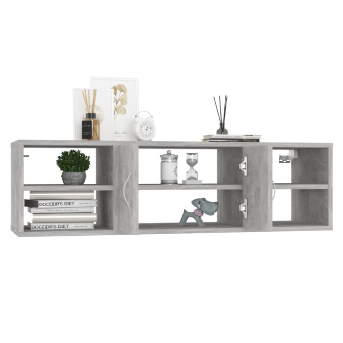 Étagère murale Gris béton 102x30x29 cm Bois d’ingénierie – Image 2