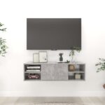 Étagère murale Gris béton 102x30x29 cm Bois d’ingénierie