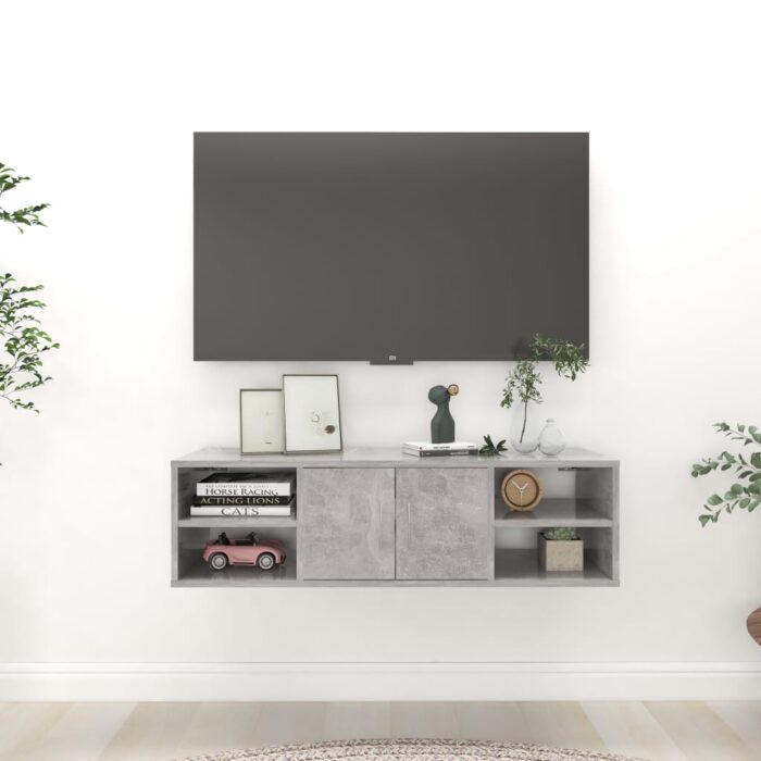 Étagère murale Gris béton 102x30x29 cm Bois d’ingénierie – Image 1