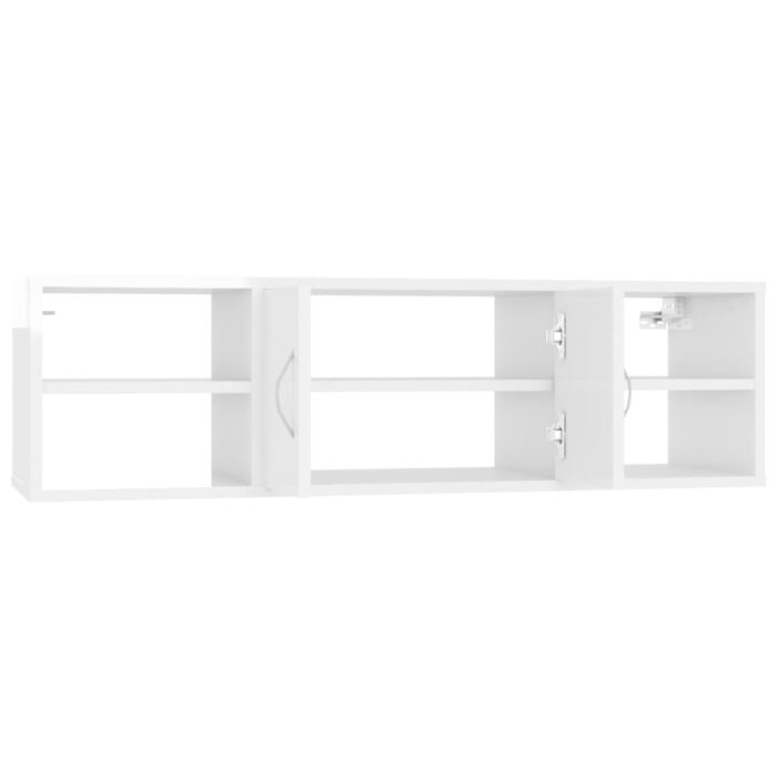 Étagère murale Blanc brillant 102x30x29 cm Bois d’ingénierie – Image 3